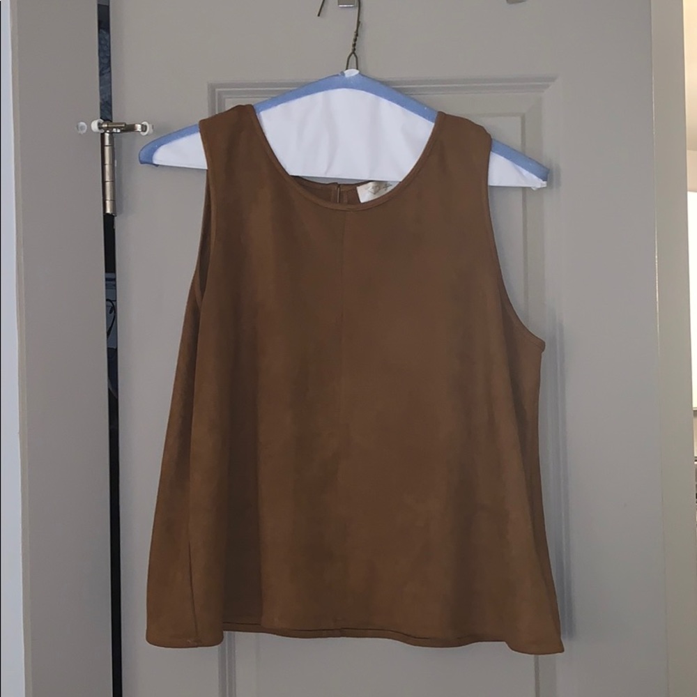 Faux suede tank